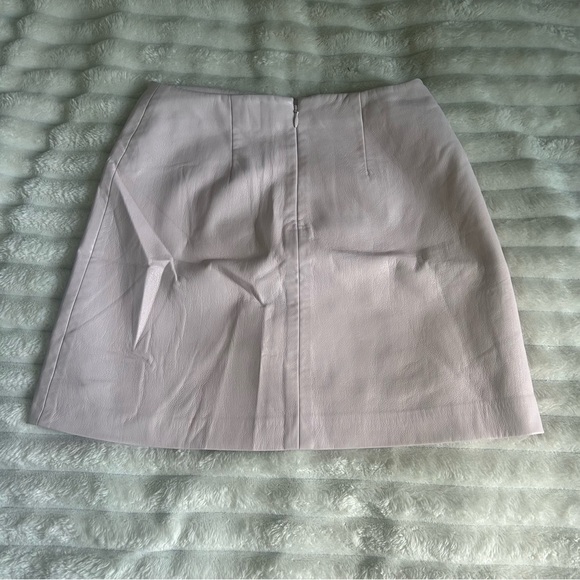 Sunday Best By Aritzia Womens US0 Baby Pink Faux Leather Mini Skirt - Picture 6 of 8